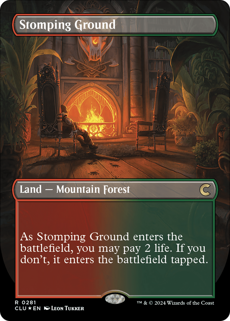 Stomping Ground (Borderless) [Ravnica: Clue Edition] | Fandemonia Ltd