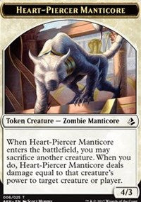 Heart-Piercer Manticore // Warrior Token [Amonkhet Tokens] | Fandemonia Ltd