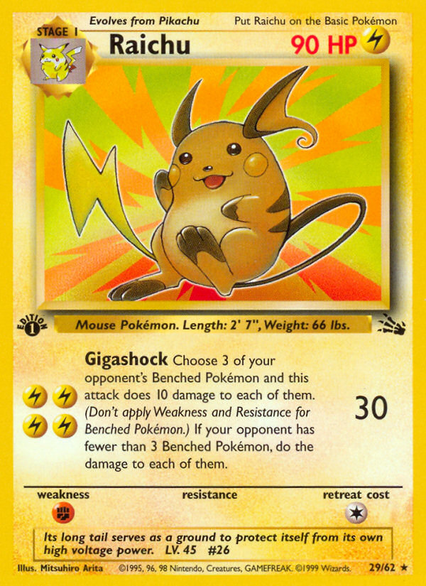 Raichu (29/62) [Fossil 1st Edition] | Fandemonia Ltd