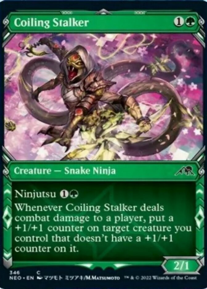 Coiling Stalker (Showcase Ninja) [Kamigawa: Neon Dynasty] | Fandemonia Ltd