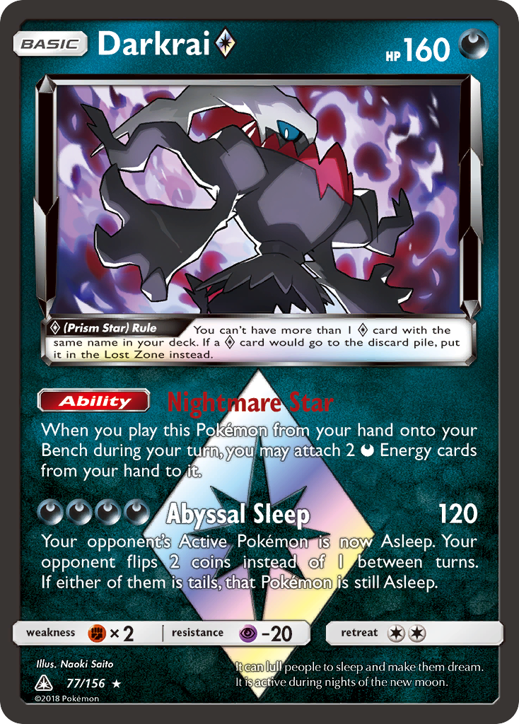 Darkrai (77/156) (Prism Star) [Sun & Moon: Ultra Prism] | Fandemonia Ltd