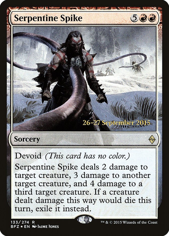 Serpentine Spike  [Battle for Zendikar Prerelease Promos] | Fandemonia Ltd