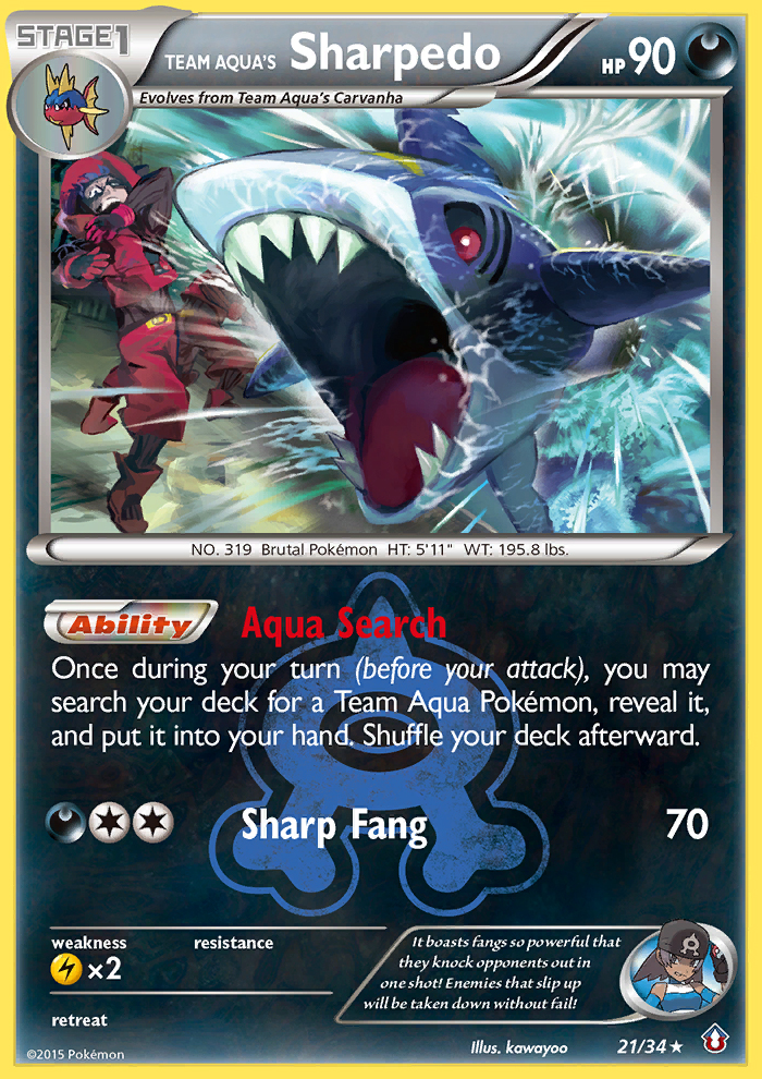 Team Aqua's Sharpedo (21/34) [XY: Double Crisis] | Fandemonia Ltd