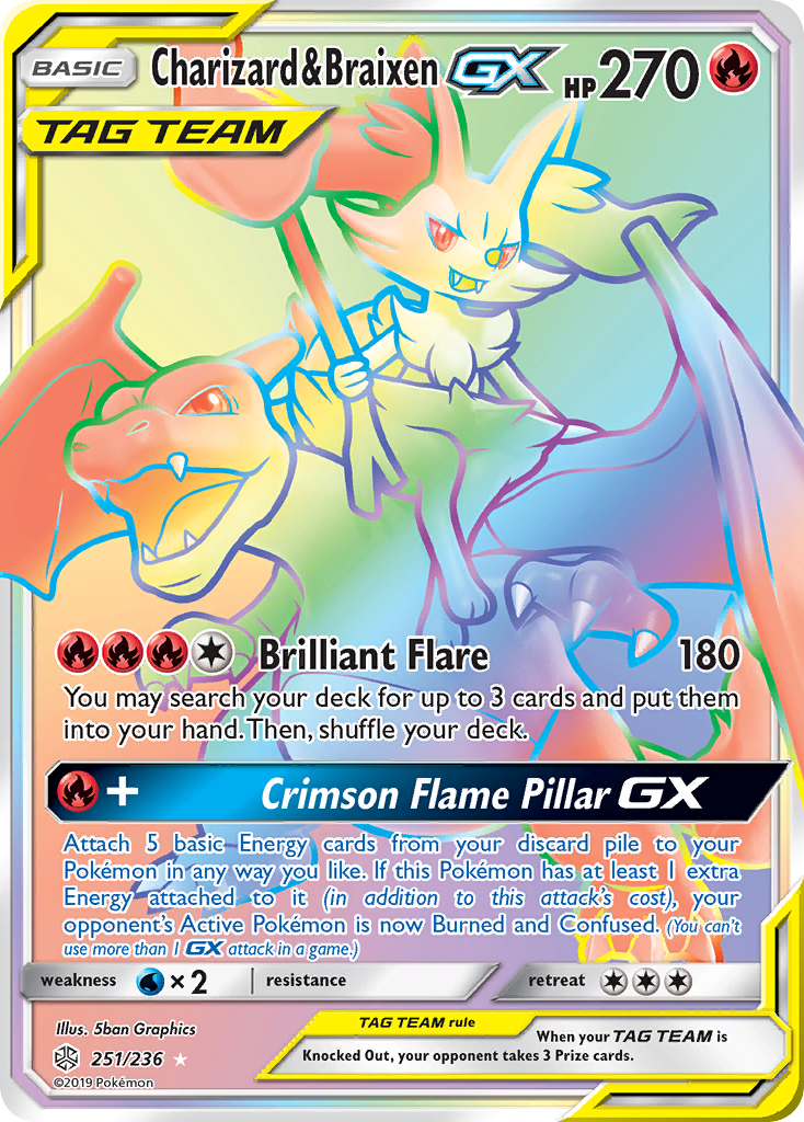 Charizard & Braixen GX (251/236) [Sun & Moon: Cosmic Eclipse] | Fandemonia Ltd