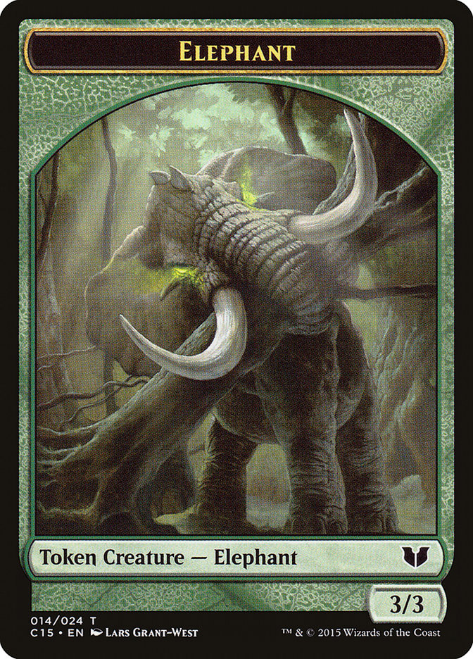 Elephant // Saproling Double-Sided Token [Commander 2015 Tokens] | Fandemonia Ltd