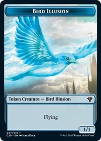Bird Illusion // Beast (011) Double-sided Token [Commander 2020 Tokens] | Fandemonia Ltd