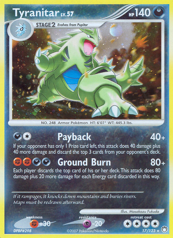 Tyranitar (17/123) [Diamond & Pearl: Mysterious Treasures] | Fandemonia Ltd