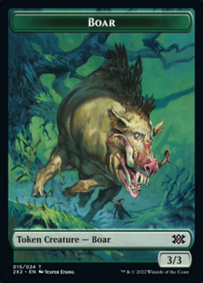 Boar // Knight Double-sided Token [Double Masters 2022 Tokens] | Fandemonia Ltd