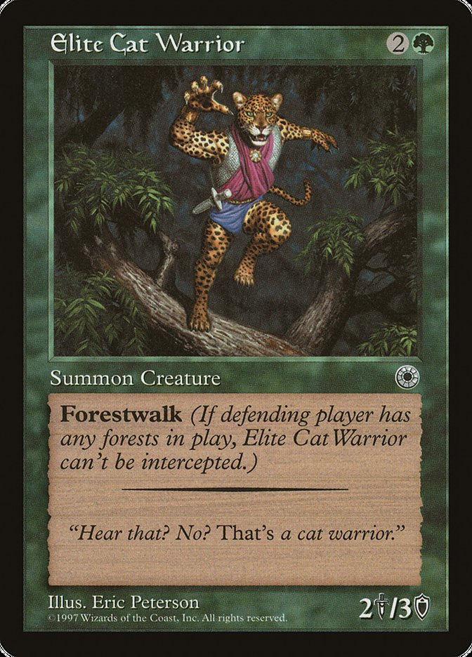 Elite Cat Warrior (With Flavor Text) [Portal] | Fandemonia Ltd