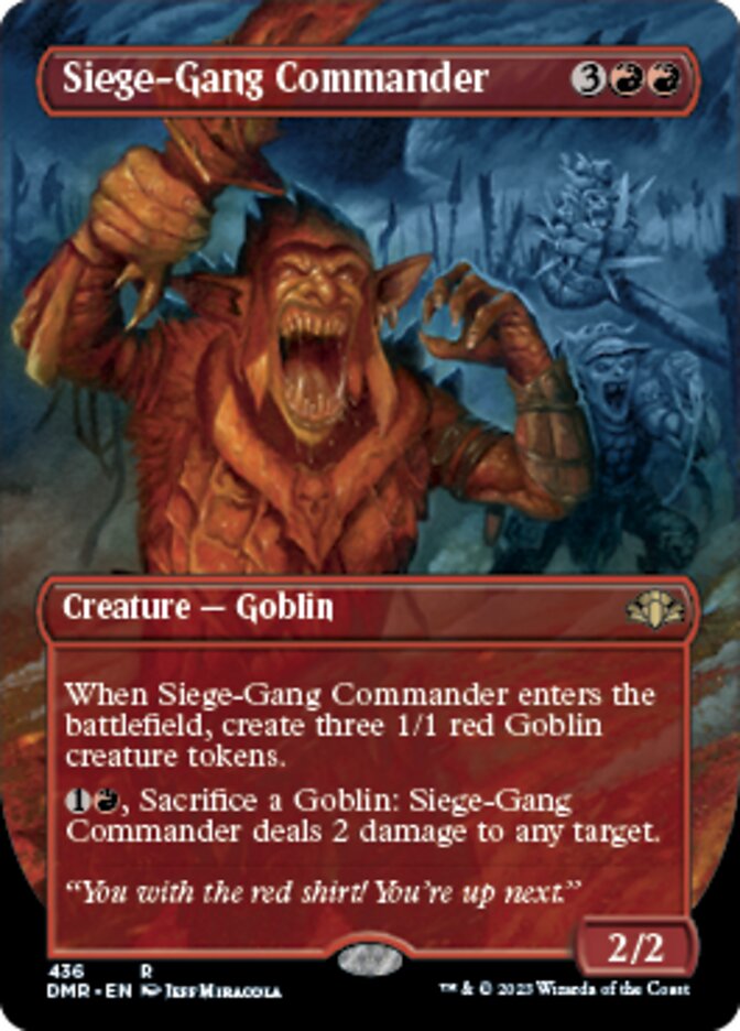 Siege-Gang Commander (Borderless Alternate Art) [Dominaria Remastered] | Fandemonia Ltd