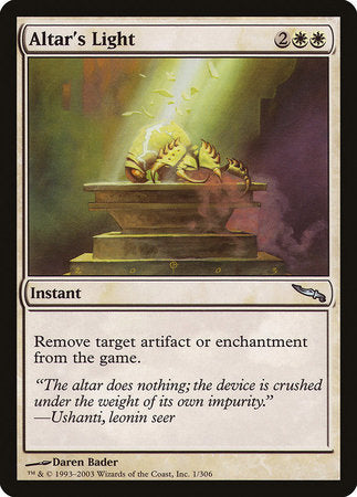Altar's Light [Mirrodin] | Fandemonia Ltd