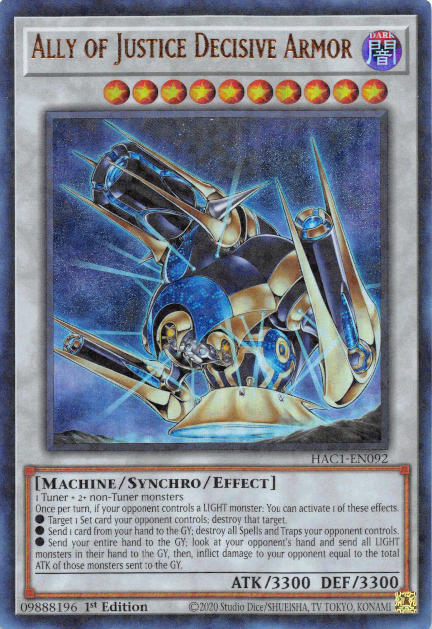 Ally of Justice Decisive Armor (Duel Terminal) [HAC1-EN092] Parallel Rare | Fandemonia Ltd