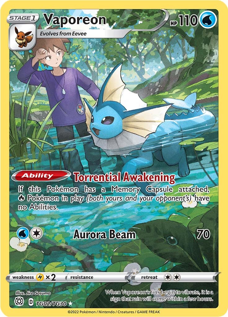 Vaporeon (TG02/TG30) [Sword & Shield: Brilliant Stars] | Fandemonia Ltd