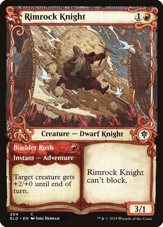 Rimrock Knight // Boulder Rush (Showcase) [Throne of Eldraine] | Fandemonia Ltd