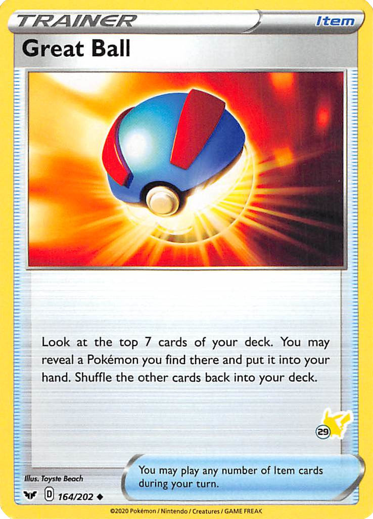 Great Ball (164/202) (Pikachu Stamp #29) [Battle Academy 2022] | Fandemonia Ltd