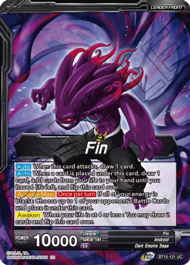 Fin // Fin, Apocalyptic Absorption (BT15-121) [Saiyan Showdown Prerelease Promos] | Fandemonia Ltd