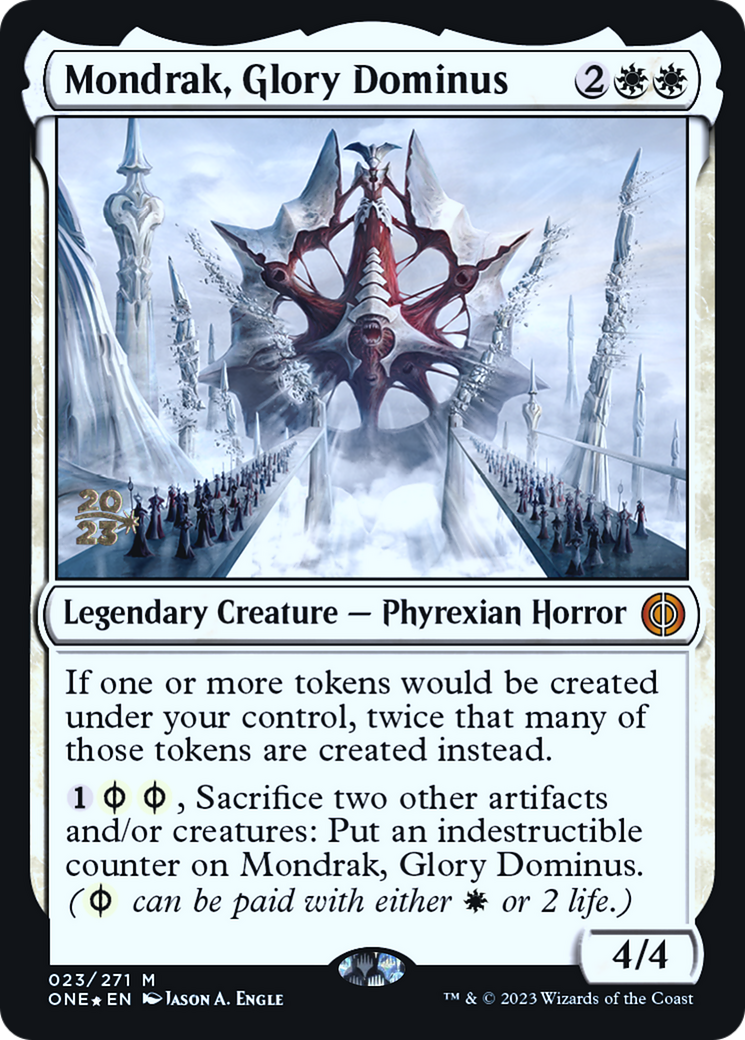 Mondrak, Glory Dominus [Phyrexia: All Will Be One Prerelease Promos] | Fandemonia Ltd