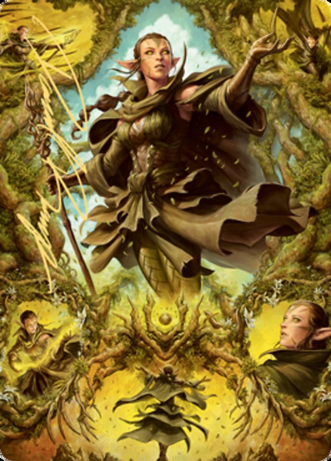 Nissa of Shadowed Boughs 2 Art Card (Gold-Stamped Signature) [Zendikar Rising Art Series] | Fandemonia Ltd