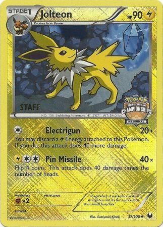 Jolteon (37/108) (Regional Championship 2013 Promo Staff) [Black & White: Dark Explorers] | Fandemonia Ltd