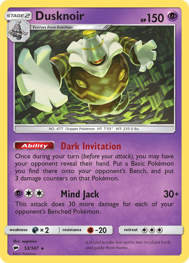 Dusknoir (53/147) (Theme Deck Exclusive) [Sun & Moon: Burning Shadows] | Fandemonia Ltd