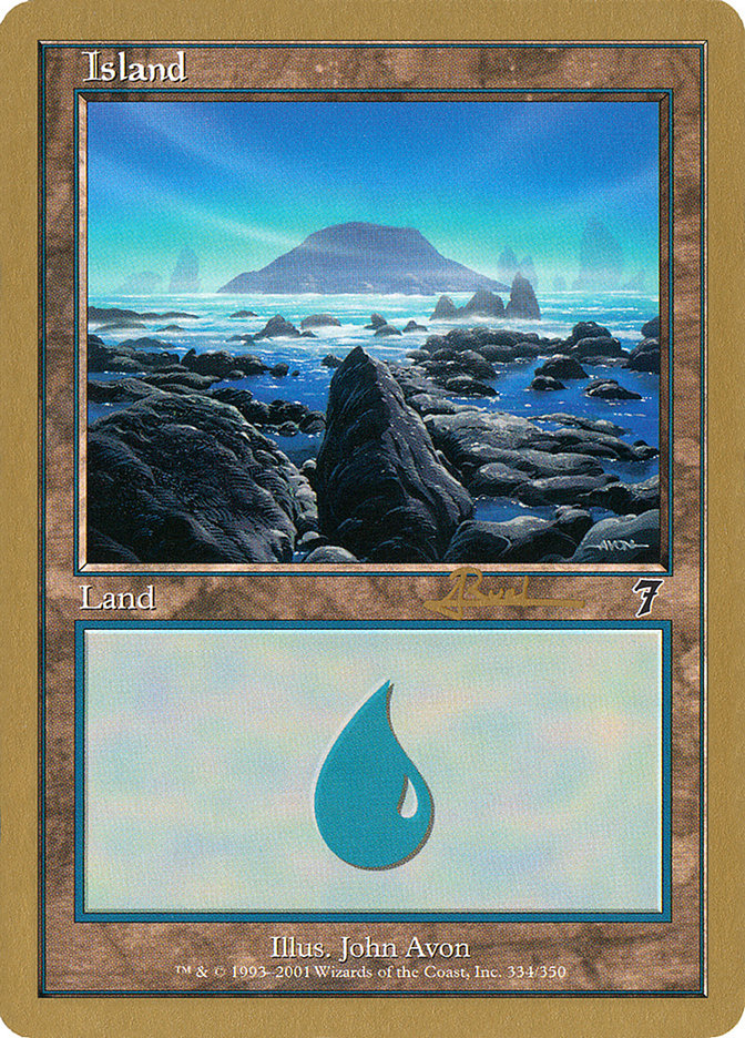 Island (ar334) (Antoine Ruel) [World Championship Decks 2001] | Fandemonia Ltd