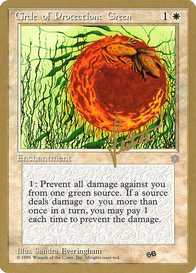 Circle of Protection: Green (Bertrand Lestree) (SB) (ICE) [Pro Tour Collector Set] | Fandemonia Ltd