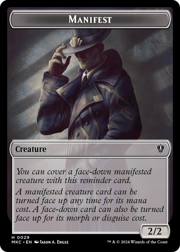 Insect (0016) // Manifest Double-Sided Token [Murders at Karlov Manor Commander Tokens] | Fandemonia Ltd