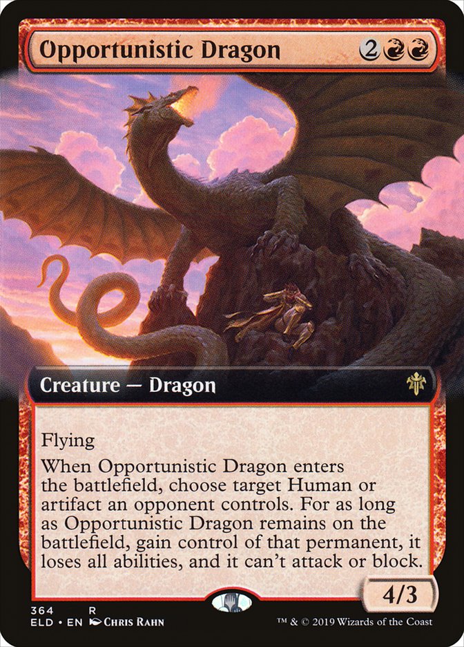 Opportunistic Dragon (Extended Art) [Throne of Eldraine] | Fandemonia Ltd