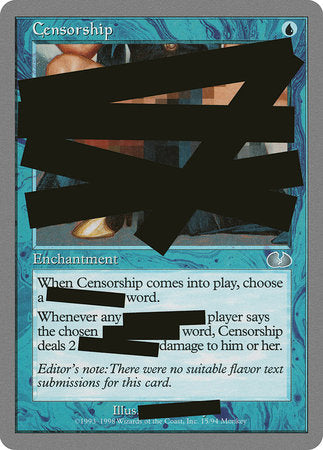 Censorship [Unglued] | Fandemonia Ltd