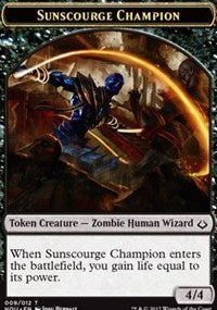 Sunscourge Champion // Zombie Double-sided Token [Hour of Devastation Tokens] | Fandemonia Ltd