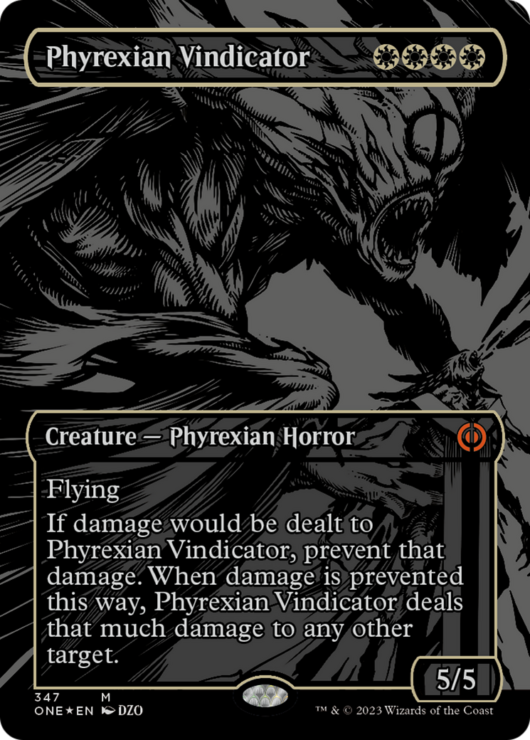 Phyrexian Vindicator (Oil Slick Raised Foil) [Phyrexia: All Will Be One] | Fandemonia Ltd