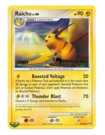 Raichu (27/99) (Staff Prerelease Promo) [Nintendo: Black Star Promos] | Fandemonia Ltd