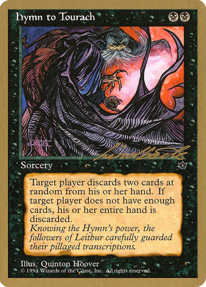 Hymn to Tourach (Cloak) (Leon Lindback) [Pro Tour Collector Set] | Fandemonia Ltd