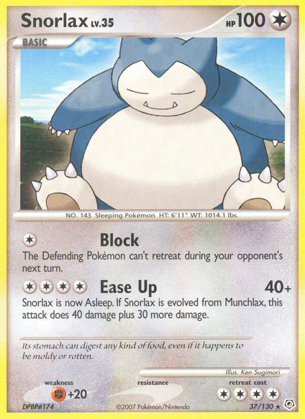 Snorlax (37/130) [Diamond & Pearl: Base Set] | Fandemonia Ltd