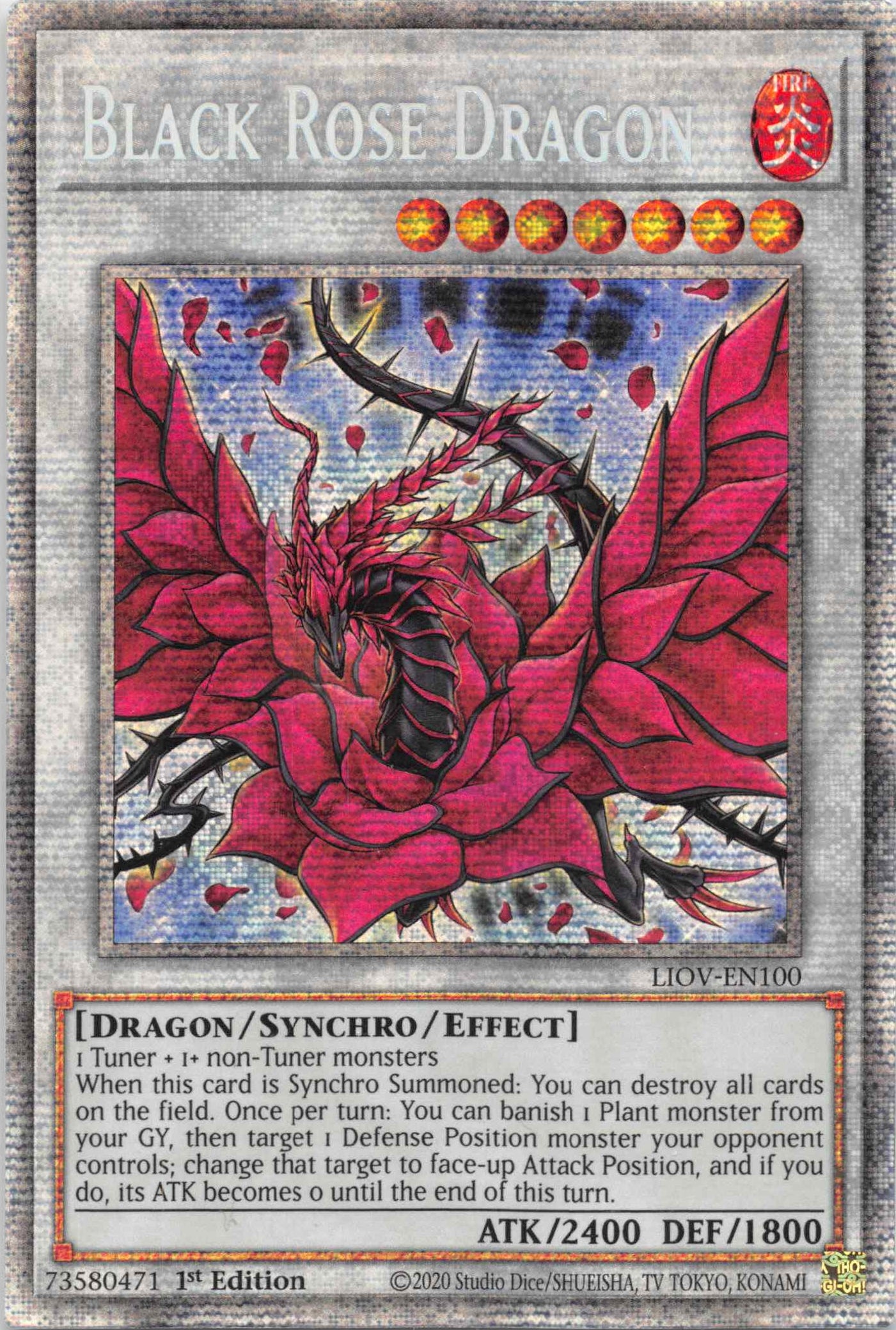 Black Rose Dragon [LIOV-EN100] Starlight Rare | Fandemonia Ltd