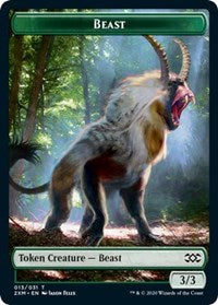 Beast // Soldier Double-sided Token [Double Masters Tokens] | Fandemonia Ltd