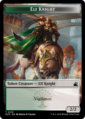 Elf Knight // Beast Double-Sided Token [Ravnica Remastered Tokens] | Fandemonia Ltd