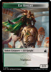 Elf Knight // Voja Double-Sided Token [Ravnica Remastered Tokens] | Fandemonia Ltd