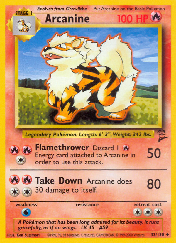 Arcanine (33/130) [Base Set 2] | Fandemonia Ltd