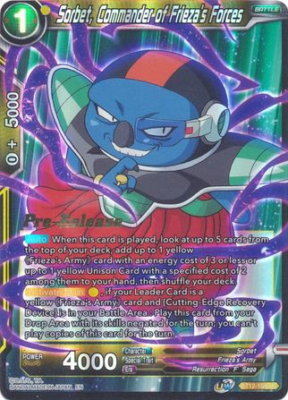 Sorbet, Commander of Frieza's Forces (BT12-104) [Vicious Rejuvenation Prerelease Promos] | Fandemonia Ltd