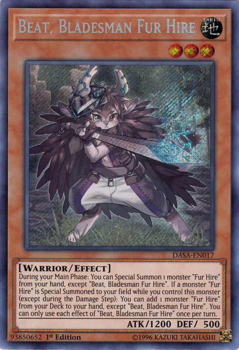 Beat, Bladesman Fur Hire [DASA-EN017] Secret Rare | Fandemonia Ltd