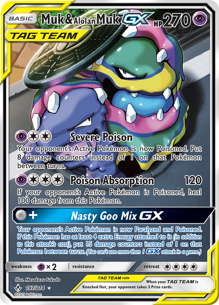 Muk & Alolan Muk GX (197/214) [Sun & Moon: Unbroken Bonds] | Fandemonia Ltd