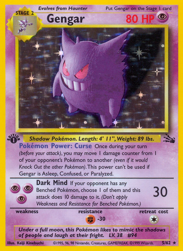 Gengar (5/62) [Fossil 1st Edition] | Fandemonia Ltd