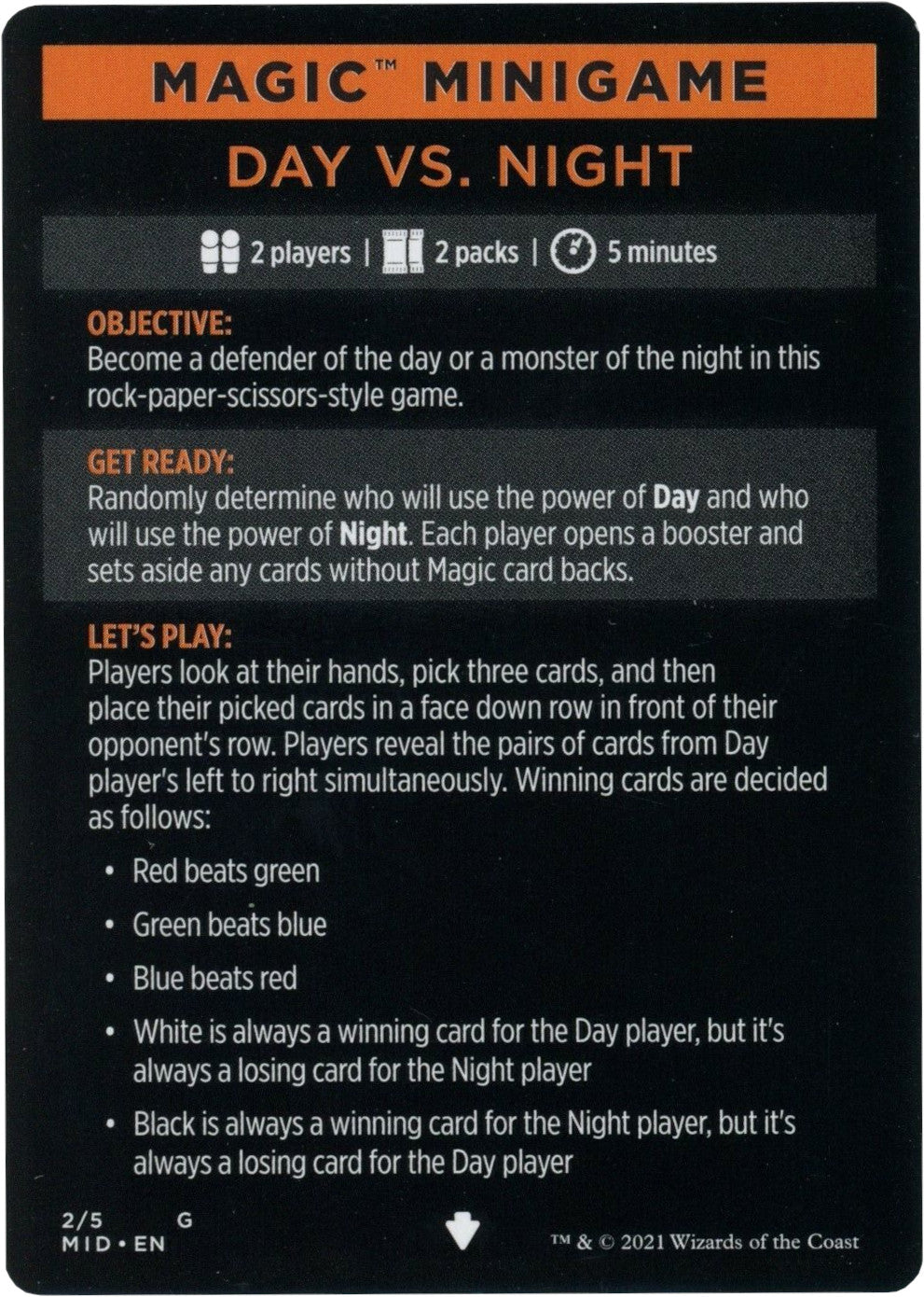 Day Vs. Night (Magic Minigame) [Innistrad: Midnight Hunt Minigame] | Fandemonia Ltd