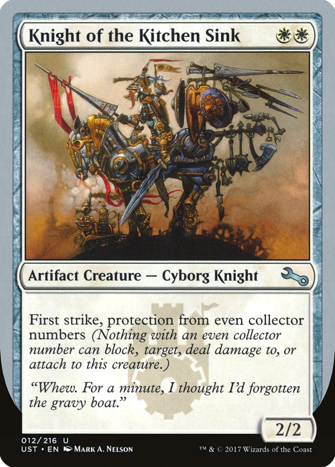 Knight of the Kitchen Sink ("protection from even collector numbers") [Unstable] | Fandemonia Ltd