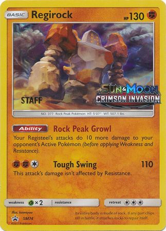 Regirock (SM74) (Staff Prerelease Promo) [Sun & Moon: Black Star Promos] | Fandemonia Ltd