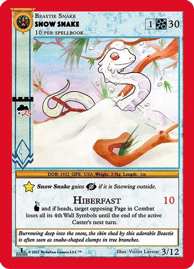 Snow Snake [Cryptid Nation: First Edition Waheela Deck] | Fandemonia Ltd