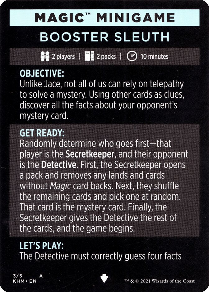 Booster Sleuth (Magic Minigame) [Kaldheim Minigame] | Fandemonia Ltd