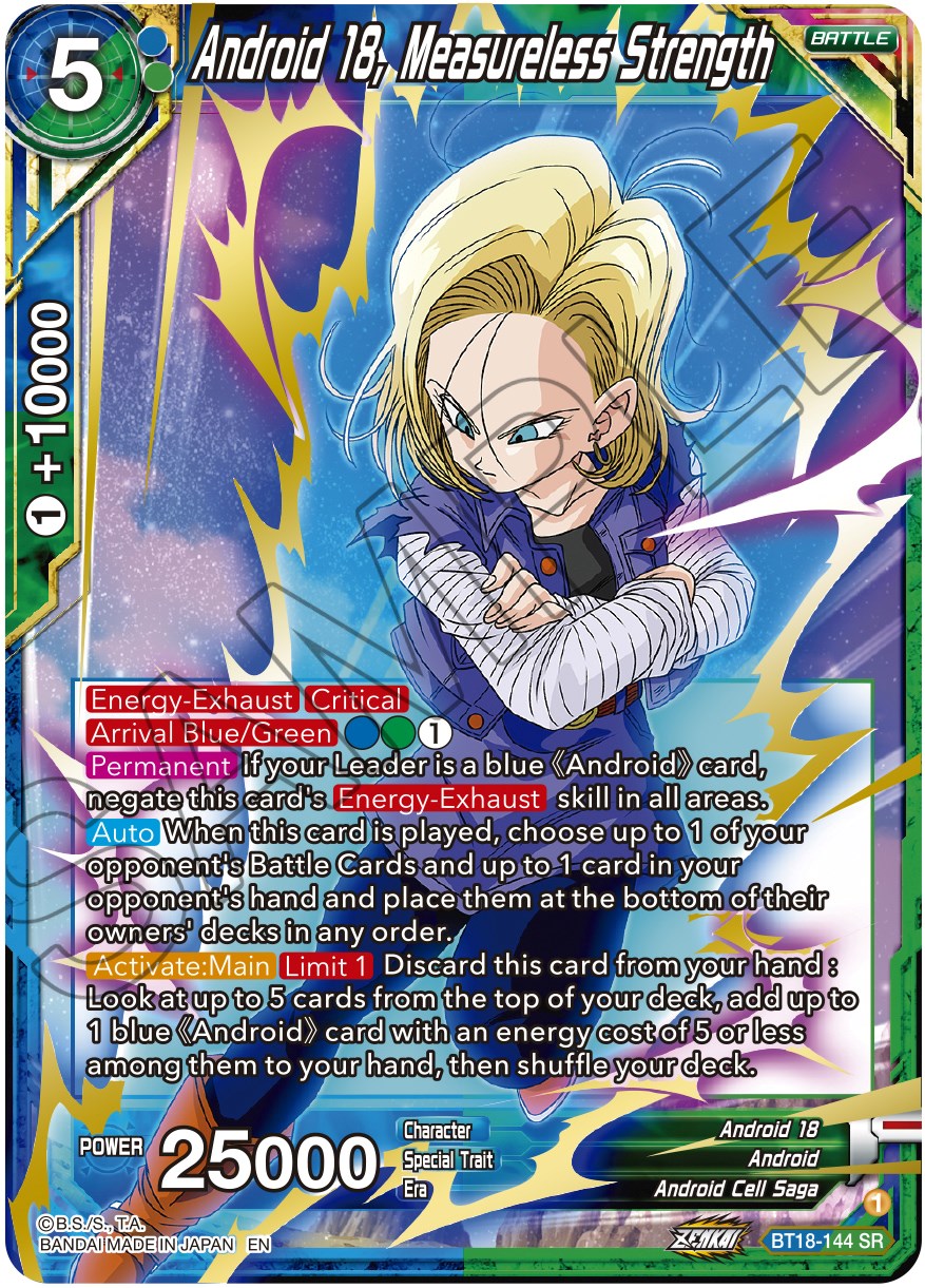 Android 18, Measureless Strength (BT18-144) [Dawn of the Z-Legends] | Fandemonia Ltd