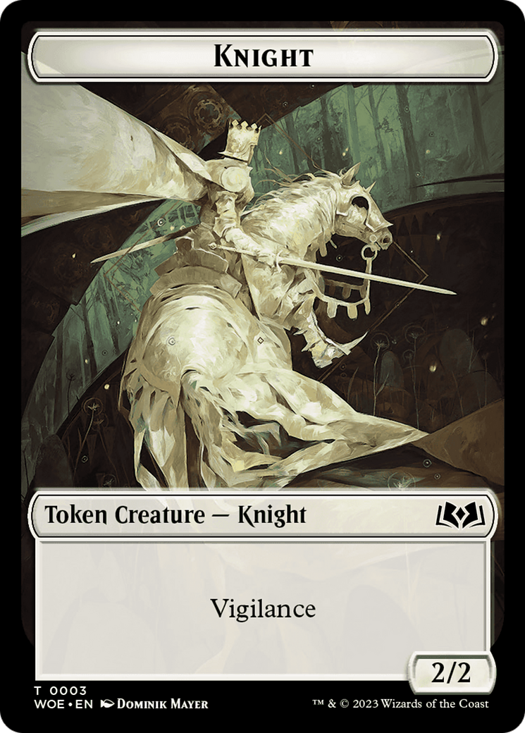 Knight // Food (0013) Double-Sided Token [Wilds of Eldraine Tokens] | Fandemonia Ltd